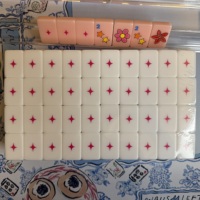 Juego de Fichas de Mahjong de Acrílico de Lujo - 160 Piezas Plegables de una Sola Capa Blancas para Entretenimiento Familiar y Infantil