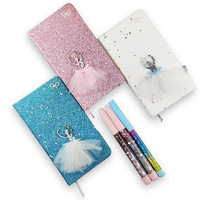 Cuaderno Creativo de Ballet para Niñas con Bolígrafo, Set de Regalo, Diario de Hadas de Dibujos Animados para Estudiantes, Cuaderno con Alas