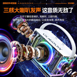 Glaison Karaoke Speaker With <b>Microphone</b> 335x183x275mm <b>Bluetooth</b> Transparent Design For Singing And Party - Product Image 4