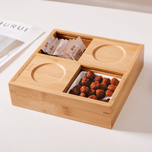 Boîte en bois de bambou de style japonais, rectangulaire, 5.5cm de haut, faite à la main pour l'emballage alimentaire, le stockage de bonbons et de pâtisseries - Product Image 5