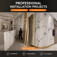 Panel Dinding WPC Desain Khusus 1220x2400mm High Gloss PET, Papan Latar TV untuk Dekorasi Interior Hotel Mewah dan Dekorasi Luar Ruangan Modern
