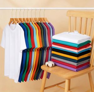 Hot Sale Casual Cotton Lightweight 180gsm 100% <b>Comb</b> Cotton Summer Short Sleeve Tee Round Neck Solid Color Unisex T-Shirt - Product Image 4