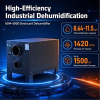 Déshumidificateur industriel rotatif à déshydratant Ansmen ASM-D600K, électrique, nouveau, point de rosée bas, 3,0 kg/h, 600 m³/h, batterie au lithium, pour salle sèche