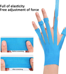 Bande de kinésiologie prédécoupée pour la main et le poignet, <span class=keywords><strong>bandage</strong></span> élastique de soutien athlétique pour les doigts, soulagement du syndrome du canal carpien et de la main de l'ordinateur - Product Image 3