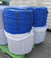 Cuerda Trenzada Ecológica de Polipropileno Verde y Azul de 12 mm x 220 m, de 3 Hilos, Alta Resistencia, con Certificado CE