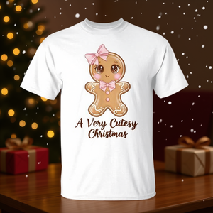 T-shirt Coquette Gingerbread Pink Bow, un Noël très mignon - Product Image 3