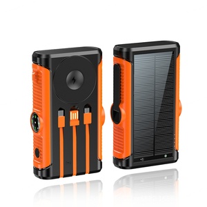 Nuevo Diseño de Banco de Energía Solar Inalámbrico para Camping y Aire Libre de 20000mAh con Linterna LED y 3 Cables Cargador Solar - Product Image 1
