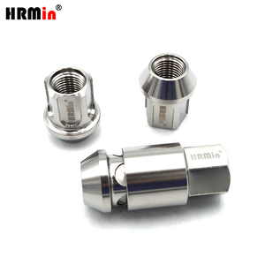 HRMin 10.9 Grade Gr.5 Écrous de roue <span class=keywords><strong>antivol</strong></span> en titane Écrou de roue en titane M14 * 1.5*27mm ForJeep, <span class=keywords><strong>Land</strong></span> <span class=keywords><strong>Rover</strong></span>,Tesla, Cherokee,Jaguar VW - Product Image 1