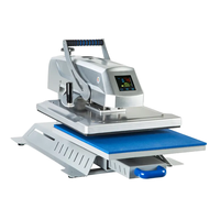 Máquina de estampado en caliente semiautomática industrial con brazo giratorio y pantalla digital para DTF y estampado plano