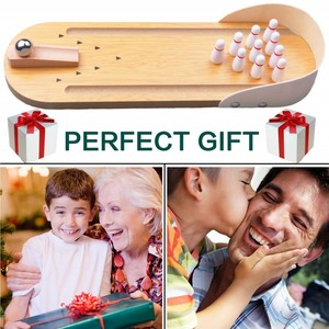Mini-<span class=keywords><strong>jeu</strong></span> de bowling de table en bois pour le plaisir à la maison ou au bureau, <span class=keywords><strong>jeu</strong></span> de bureau et cadeaux amusants pour collègues - Product Image 6