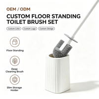 Ensemble de brosse de toilette de style nordique à motif ondulé en PP, manche long, design créatif minimaliste, léger, origine Zhejiang
