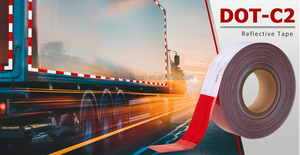 تصنيع المصنع شريط عاكس عالي الوضوح أحمر وأبيض للسلامة للشاحنات وشدة التحذير للسلامة على الطرق - Product Image 5