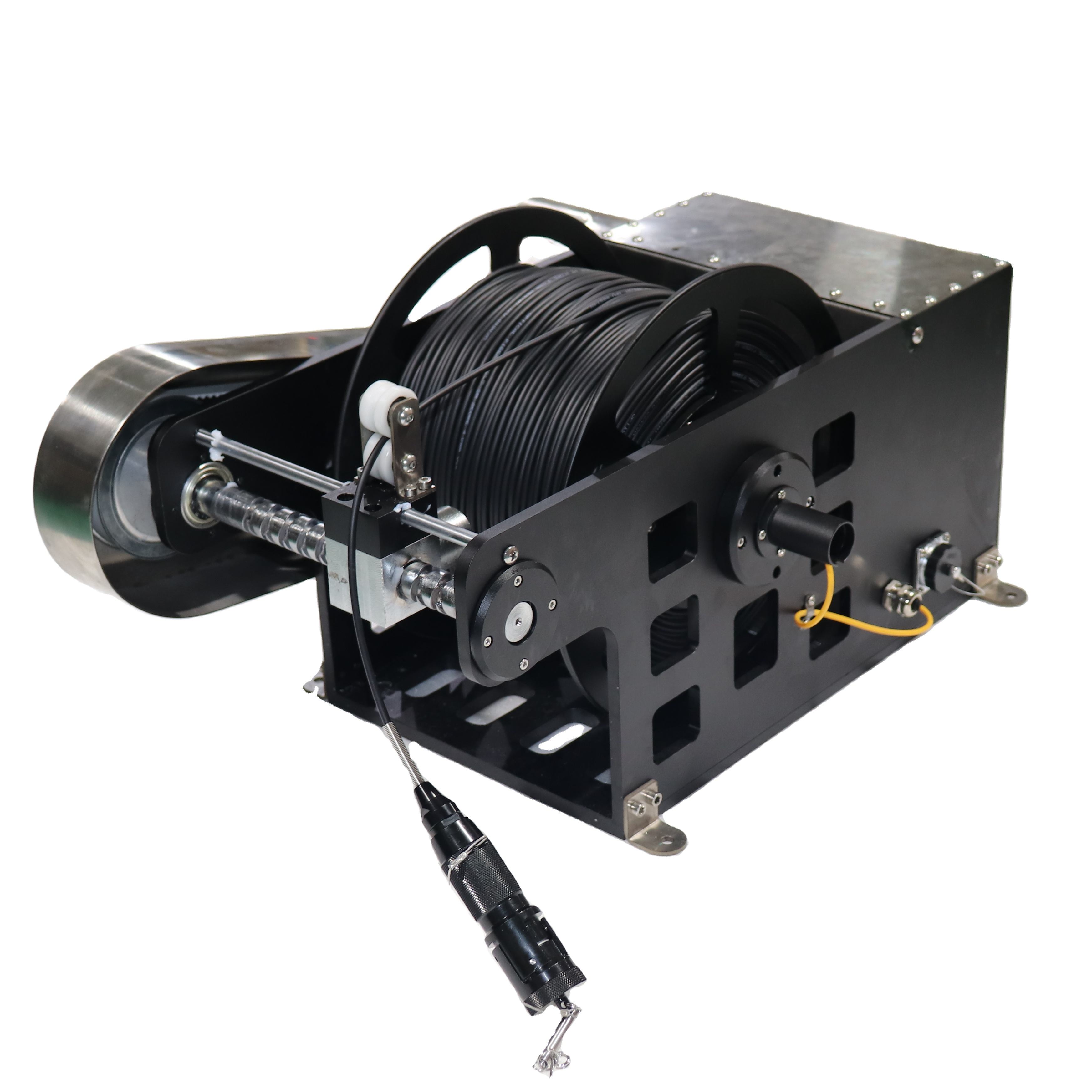 Automatic Fiber Optic ROV Powered Tether Reel for Underwater Robot Camera