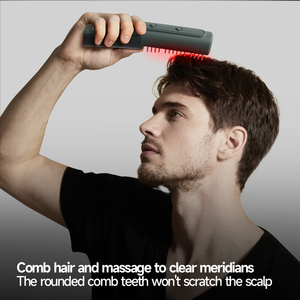 Peigne de massage électrique portable à lumière rouge pour le soin du cuir chevelu avec micro-courant EMS et vibrations, lisseur de cheveux - Product Image 1