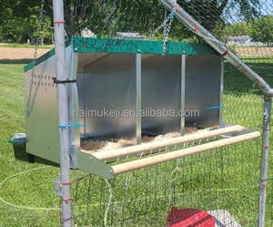 Nichoir à 4 compartiments à déploiement inversé <span class=keywords><strong>pour</strong></span> poulets Nichoir de poulailler robuste avec perchoir en fer - Product Image 4