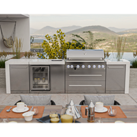 Gril à gaz de cuisine extérieure personnalisé Armoires de barbecue en acier inoxydable 304 Gril à gaz de cuisine extérieure