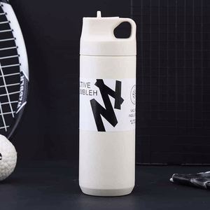 316 Stainless Steel Insulated Water Bottle Pop-Up Lid Portable Thermal Bottle <b>Large</b> Capacity Food Grade Travel Mug - Product Image 2