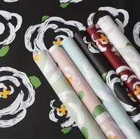 Kemasan Bunga Segar Gaya Baru dengan Desain Cetak Tebal dari Kertas Kulit Sapi untuk Kemasan Buket Hadiah Seni Bunga