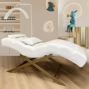 Cama de Pestañas Moderna de Cuero Negro en Oferta, Cama de Belleza Facial Curva Ajustable de Lujo para Uso en Spa, Precio al por Mayor Disponible - Product Image 2