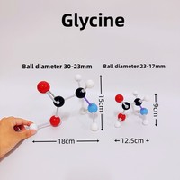 Le modèle de structure moléculaire des acides aminés présente une boule d'un diamètre de 23 à 30 mm. Le modèle de type bâton peut être démonté