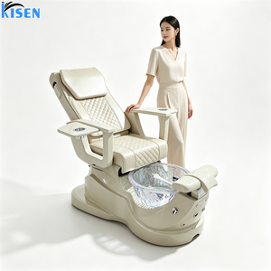 เก้าอี้นวดทำเล็บเท้าไฟฟ้า KISEN 2026 Pu Salon Station Furniture รุ่นทันสมัยหรูหราสำหรับทำเล็บมือและเล็บเท้า พร้อมอ่างแช่เท้า - Product Image 4