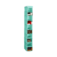 Simple Houseware Moderne 10 Étagères Suspendus Organisateur De Chaussures Turquoise Double Tissu Durable pour Salon Placard De Stockage