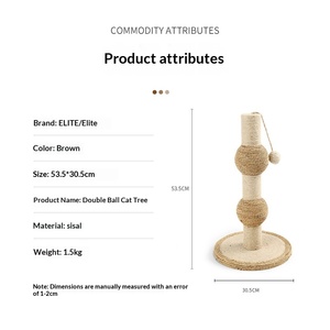 Bola Garukan Ganda Khusus Hewan Peliharaan, Tiang Garukan Kucing, Bingkai Panjat Vertikal, Perlengkapan Hewan Peliharaan, Produk Terlaris Lintas Negara - Product Image 5