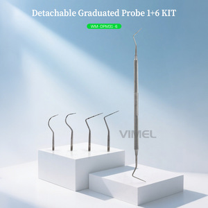 1+6 Detachable Stainless Steel Probe Set Manual <b>Dental</b> <b>Tools</b> for Tooth <b>Cleaning</b> and Care for Home Use - Product Image 2
