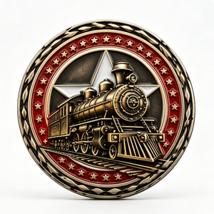 Moneda de Locomotora de Vapor Antigua, Chapada en Oro, de Latón, Circular, con Grabado en Relieve, Artículo Coleccionable - Product Image 4