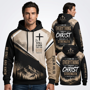 Sudadera con Capucha Casual de Invierno para Hombre con Estampado de Versículos Bíblicos, Corte Regular, Transpirable, con Bolsillos, 350 gramos - Product Image 2