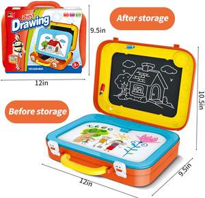 Tragbare Doppelseitige Magnetische Schreib- und Lerntafel für Kinder Pädagogisches Zeichenspielzeug-Set ABS Unisex - Product Image 4