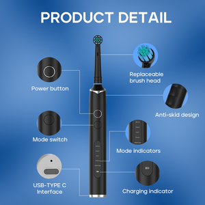 SEAGO Nuevo Cepillo de Dientes Eléctrico Giratorio Recargable Tipo-C con 8 Cabezales Rotatorios OEM al por Mayor, 5 Modos para Adultos SG-2603 - Product Image 6