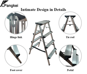 <span class=keywords><strong>Escalera</strong></span> de Aluminio de Diseño Moderno con Dos Lados y 4 Peldaños, <span class=keywords><strong>Escalera</strong></span> de Seguridad Resistente <span class=keywords><strong>para</strong></span> el Hogar, Cocina y Apartamento - Product Image 2