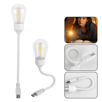 Lampe de bureau prise USB charge directe fil de tungstène 360 ° col de cygne flexible lire travail maison bureau dortoir étude chambre lampe de Table