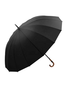 Paraguas de golf de 27 pulgadas personalizado de <span class=keywords><strong>domingo</strong></span>, 16 costillas, diseño recto de tamaño grande automático con impresión de logotipo con mango de madera - Product Image 5