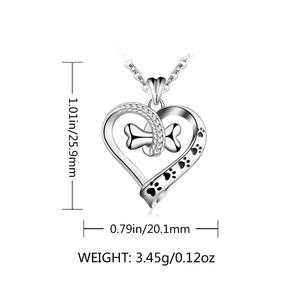 San Valentín 925 collar de plata esterlina, collar de corazón hecho <span class=keywords><strong>a</strong></span> mano perro hueso colgante China Collar para chica - Product Image 6