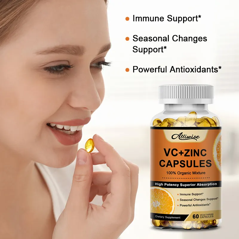 Витамин С в капсулах, 60 шт., цинк для улучшения груди, 20 мг, кетогенные капсулы для здоровья кожи
