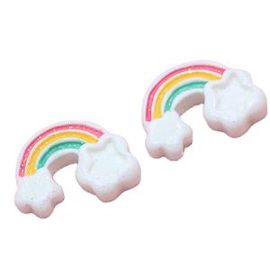 100 pièces de décorations artisanales en résine, motifs <span class=keywords><strong>lune</strong></span>, étoiles et nuages, perles plates kawaii, cabochons pour embellissements de téléphone, accessoires de bricolage - Product Image 3