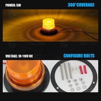 12V 24V Blinkende Magnet-Dachmontage Notfall Rundumleuchte Wasserdichte Sicherheits-Amber Stroboskop-LED-Warnleuchte LKW Gabelstapler