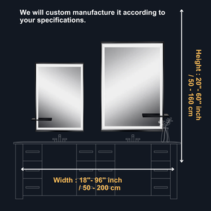 Rak penyimpanan cermin LED | Suara cerdas + aplikasi | Tanpa bingkai | Layanan desain OEM kustom - Product Image 2