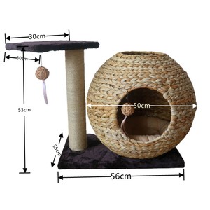 ที่นอนแมวแบบทอ รูปทรงวิลล่าใบตองหวาย 1 ชั้น สีพื้น ของเล่นแมว ที่ลับเล็บแมว - Product Image 4