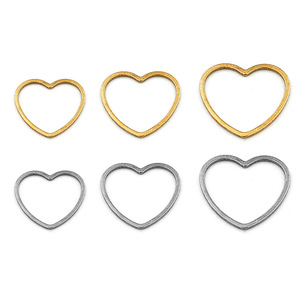 Stainless Steel <b>Heart</b> Shape Hollow Pendant Gold <b>Charm</b> For Jewelry Making Gift Accessory - Product Image 2