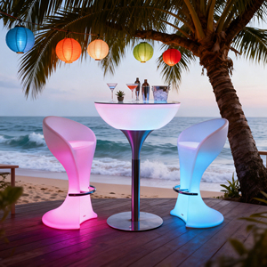 Commercial Furniture 16 Colors Changing Outdoor Furniture Patio <strong>Garden</strong> <strong>bar</strong> <strong>Table</strong> <strong>and</strong> <strong>Stools</strong> Set Furniture - Product Image 2