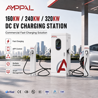 AMPPAL Nouveau TUV pour la station de charge rapide certifiée 160/240/320kW à quatre pistolets CCS1/CHAdeMO/CCS2/GB/T DC avec protection IP54