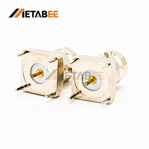 Conector Coaxial RF BNC Hembra Recto con Brida, 50 Ohmios, Cuatro Pines, Montaje Vertical en PCB, Terminal de Soldadura a Través del Orificio para <span class=keywords><strong>Microondas</strong></span> - Product Image 3