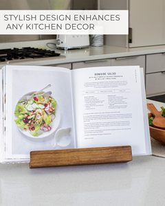 Magnifique support pour livre de recettes pour votre comptoir de <span class=keywords><strong>cuisine</strong></span> - Support en bois massif qui maintient facilement les livres de <span class=keywords><strong>cuisine</strong></span> ou les recettes ouverts pour une cuisson pratique - Product Image 3