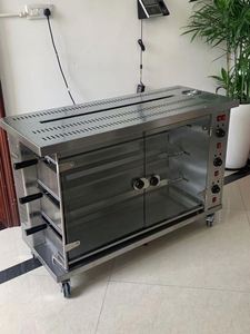 Rôtissoire à poulet professionnelle en acier inoxydable, électrique ou à gaz, avec grille rotative arabe pour usage en restaurant - Product Image 6