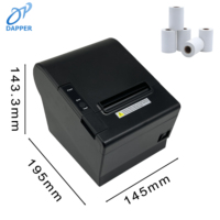 Printer tagihan 80mm Desktop Printer penerimaan termal dengan USB Lan mesin cetak tiket POS dengan laci uang tunai