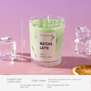创意抹茶杯大豆和果冻蜡香薰蜡烛，适合夏季家居和派对装饰 - Product Image 6