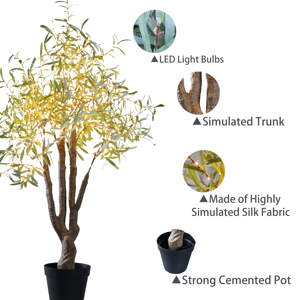 Hot bán giáng sinh trang trí ánh sáng Olive nhân tạo <span class=keywords><strong>ficus</strong></span> Led <span class=keywords><strong>Tree</strong></span> 6ft 600 micro-led Flower <span class=keywords><strong>Tree</strong></span> ánh sáng cho nhà ngoài trời - Product Image 4